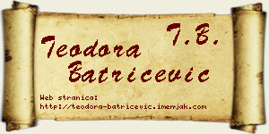 Teodora Batrićević vizit kartica